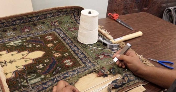 Oriental rug restoration process